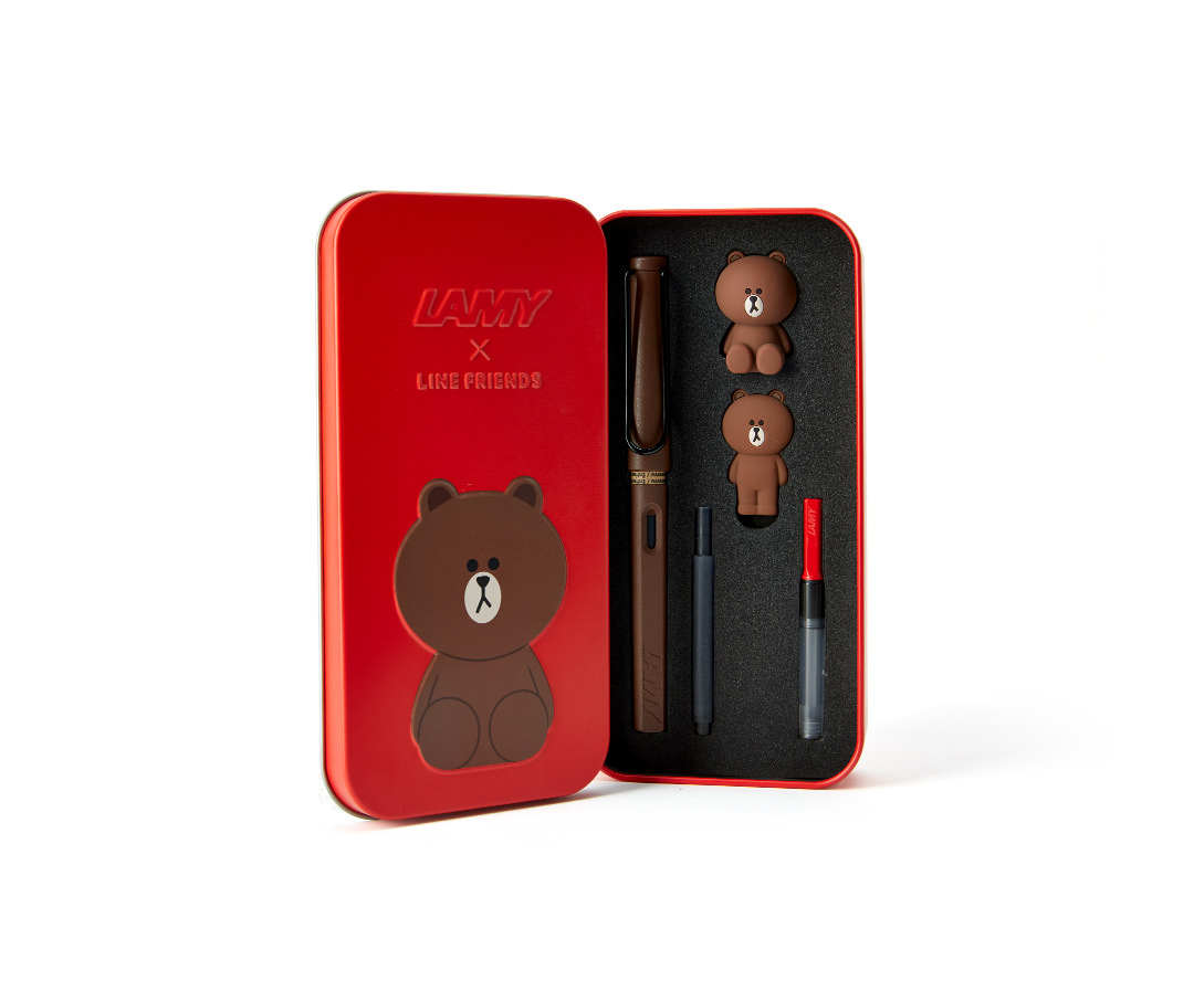 Amazon | LINE FRIENDS LAMY×LINE FRIENDS万年筆 (BROWN in the
